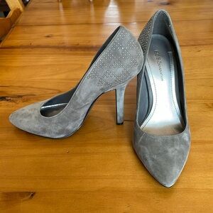 BCBGeneration Studded Grey Suede Heels